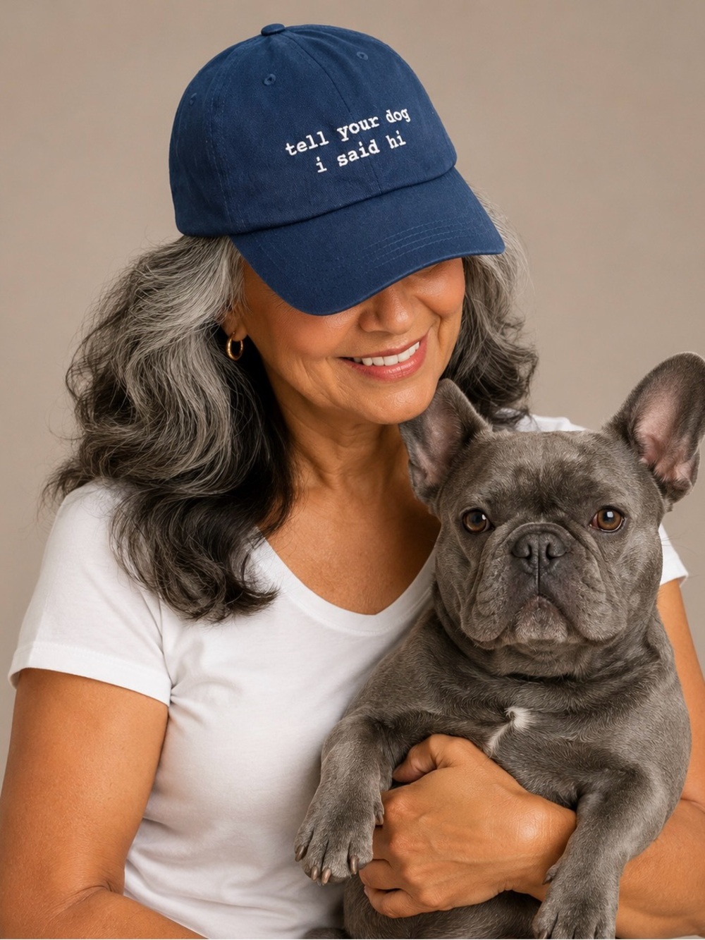 TELL YOUR DOG I SAID HI baseball hat cap navy adjustable